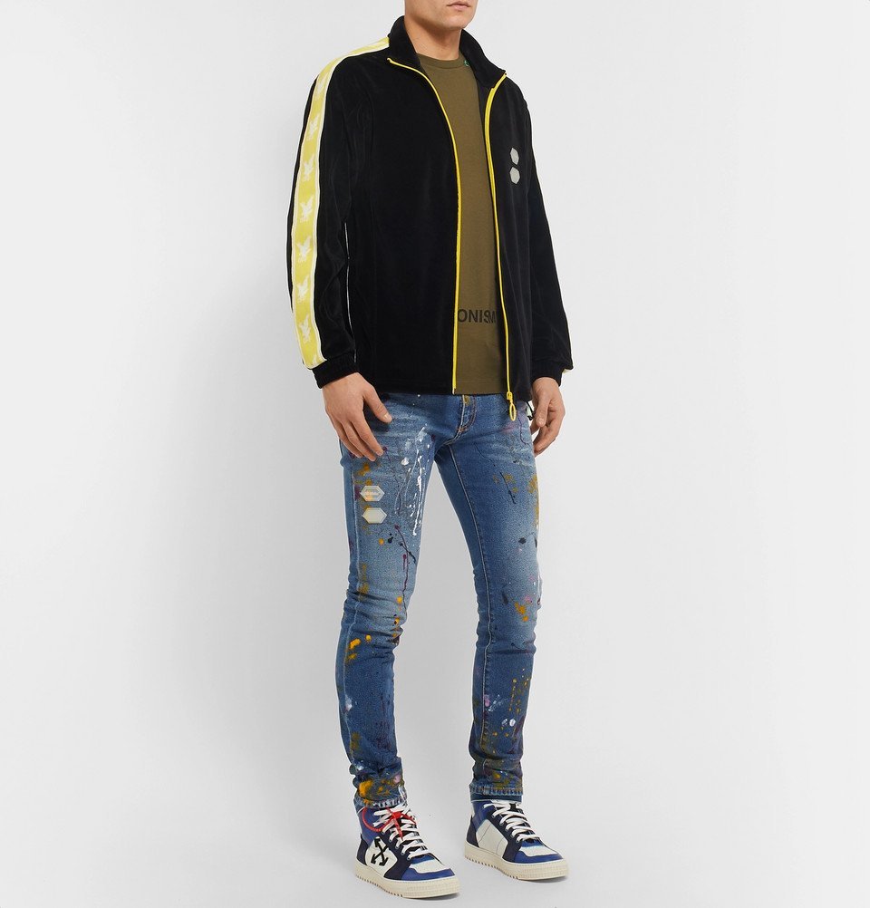 Off-White - Skinny-Fit Paint-Splattered Denim Jeans - Men - Off-white