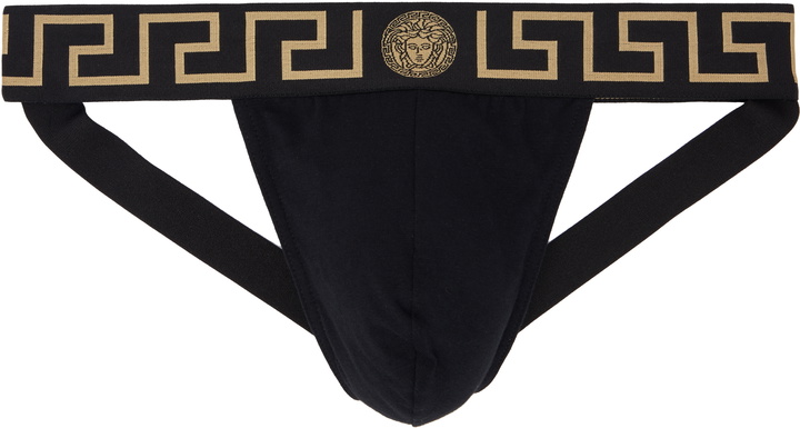 Photo: Versace Black Greca Border Jockstrap