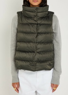Herno Quilted Hooded Shell and Faux fur Gilet Dark Grey