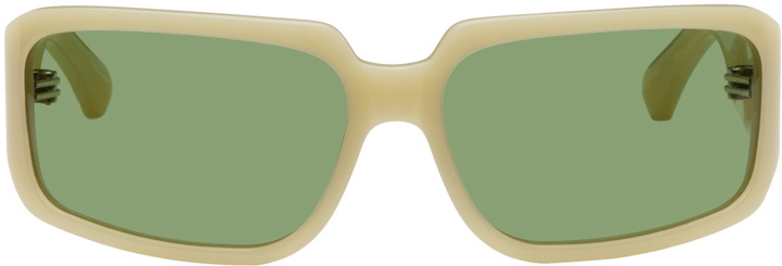 Photo: Dries Van Noten Yellow Rectangle Sunglasses