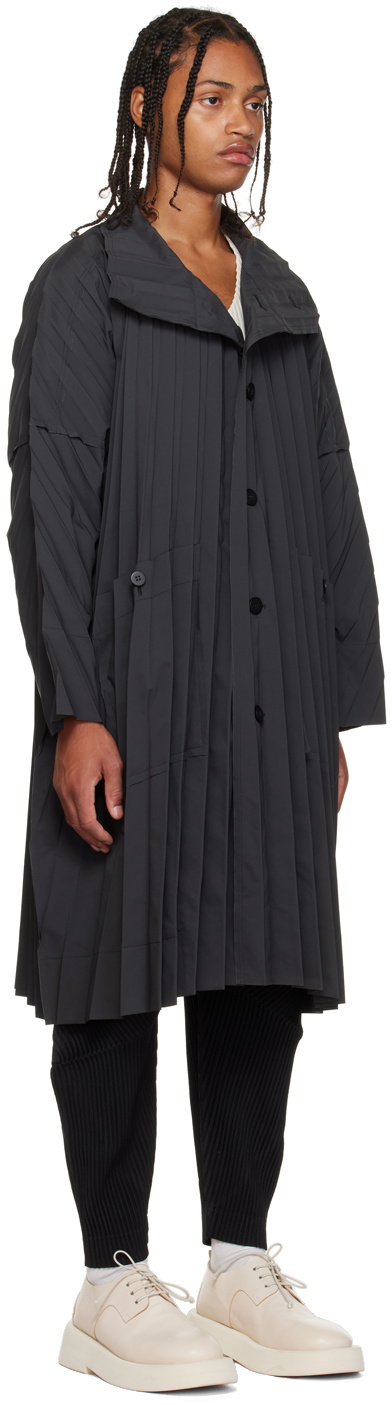 Homme Plissé Issey Miyake Black Edge Coat Homme Plisse Issey Miyake