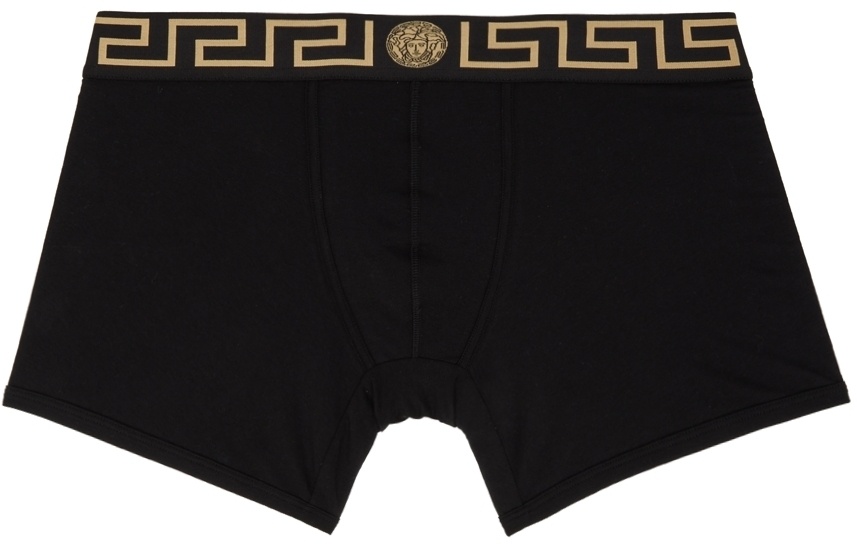 Versace Underwear Black Greca Border Boxer Briefs Versace Underwear
