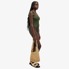 Hunza G Women's Square Neck Swimsuit in Metallic Khaki 