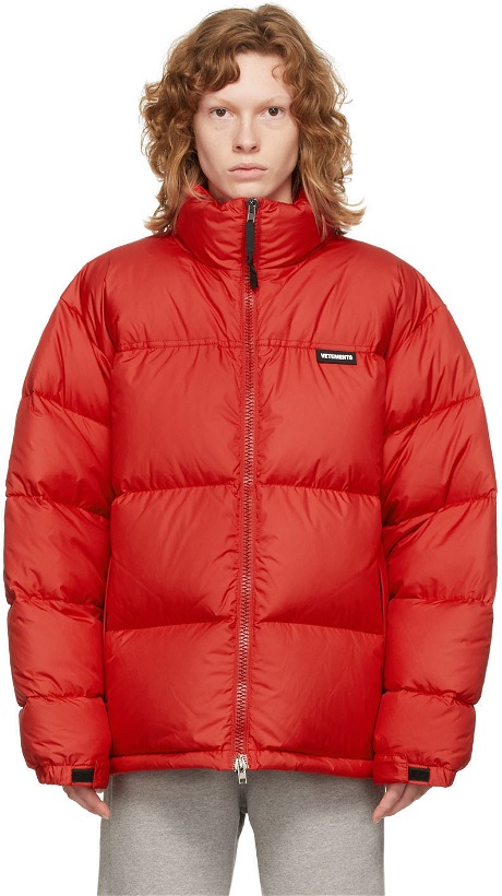 Photo: VETEMENTS Red Down 'Limited Edition' Puffer Jacket