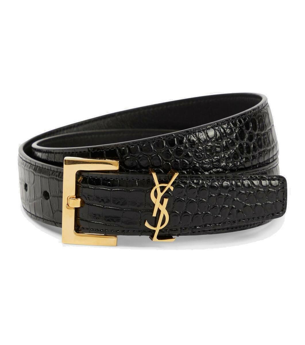 Photo: Saint Laurent Monogram croc-effect leather belt