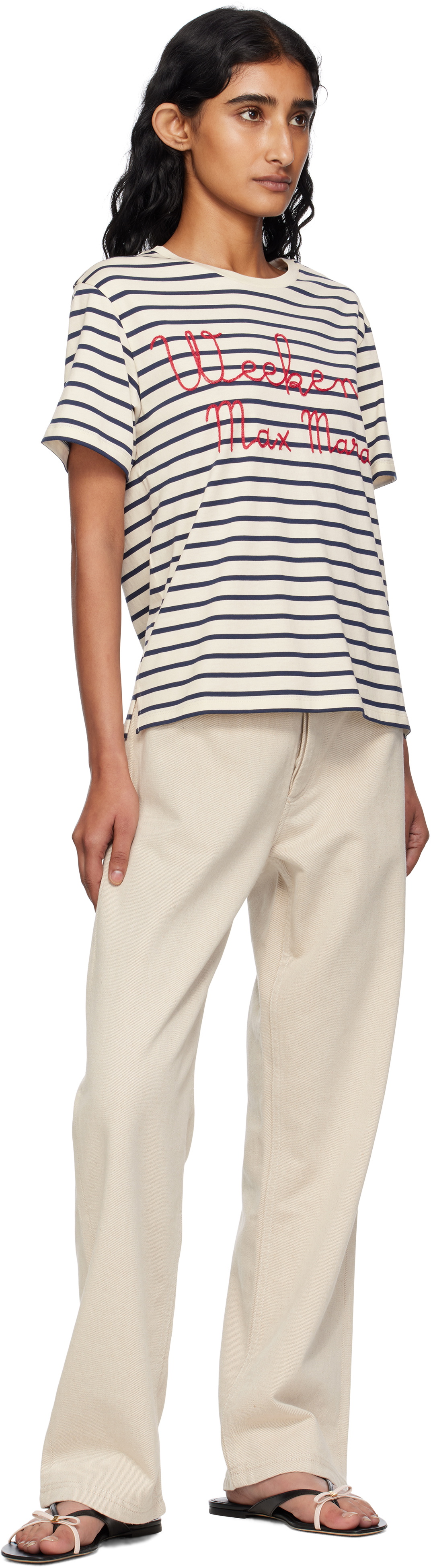 Weekend Max Mara Navy & Off-White Olga T-shirt