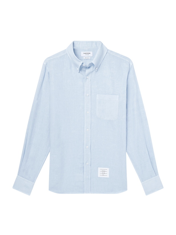 Photo: Thom Browne - Garment-Dyed Linen Shirt - Blue