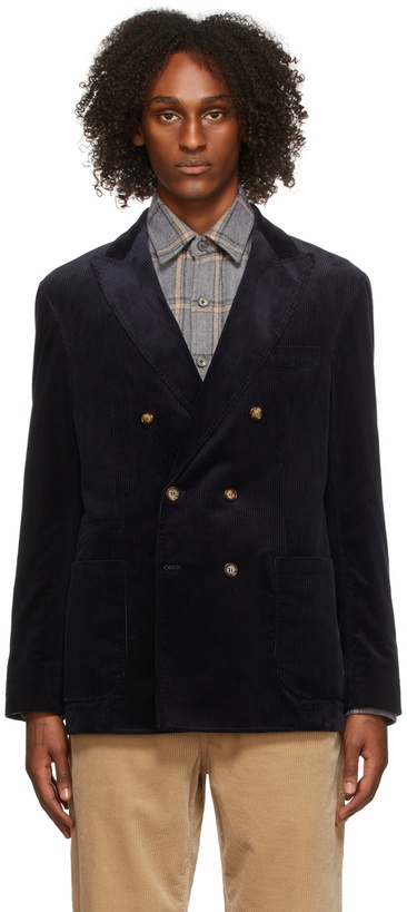 Photo: Brunello Cucinelli Navy Velluto Sea Island Blazer