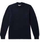 Séfr - Leth Cable-Knit Mock-Neck Sweater - Blue