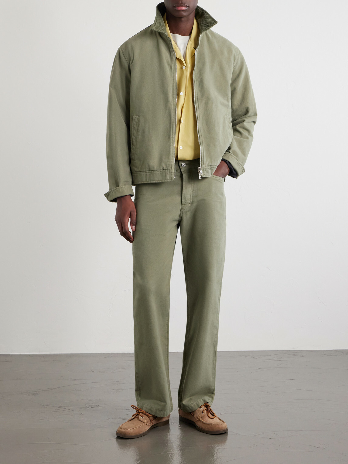 Mr P. - Edward Straight-Leg Linen Trousers - Green