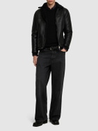 GIORGIO BRATO Waxed Curly Shearling Jacket