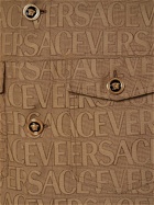 VERSACE - Monogram Cotton Blend Canvas Overshirt