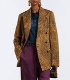 Dries Van Noten Checked embroidered cotton flannel shirt