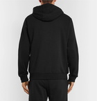 Fendi - Logo-Trimmed Fleece-Back Cotton, Wool, Silk and Cashmere-Blend Hoodie - Black