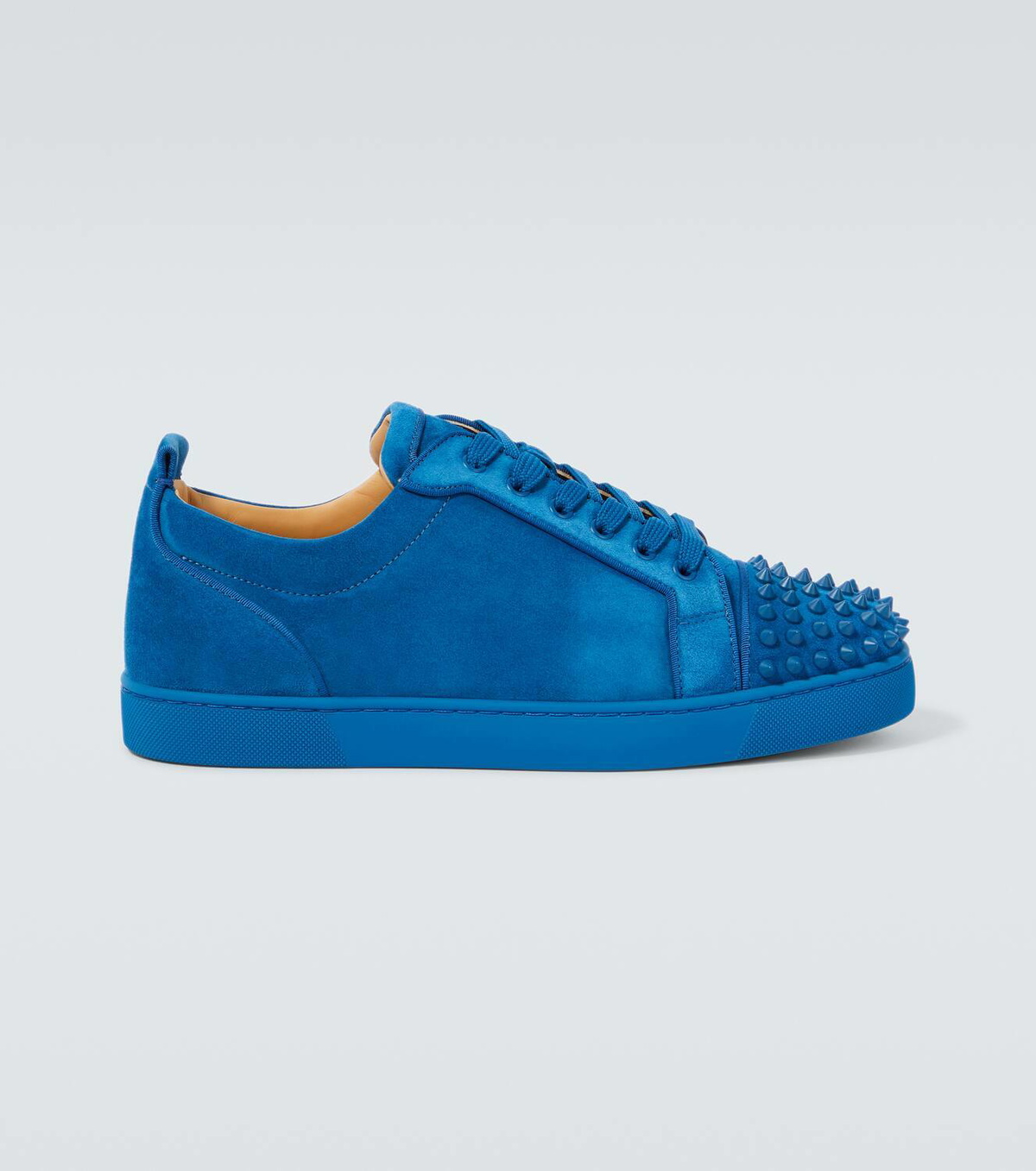 ChristianLouboutin スニーカー ルイ ジュニア 編み込みスエード Louis Junior Spikes ブラック ヴーベロア（スエード） - Shoes