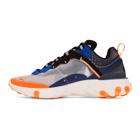 Nike Grey and Orange React Element 97 Sneakers