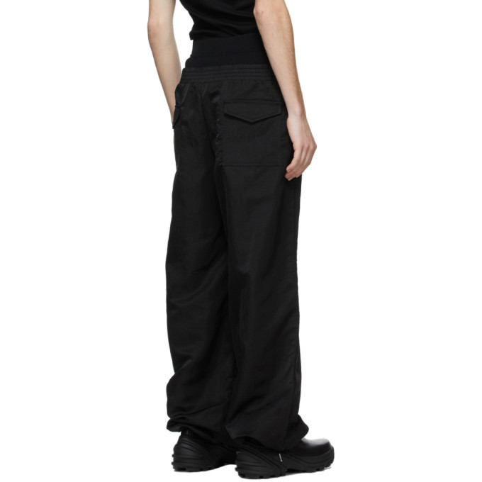 Black Nylon Track Pants