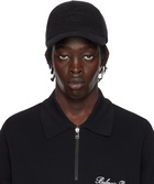 Balmain Black Cotton Baseball Cap