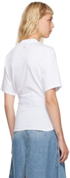 Victoria Beckham White Knotted T-Shirt