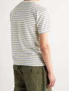 BEAMS PLUS - Striped Slub Cotton-Jersey T-Shirt - White