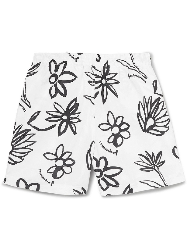 Photo: Jacquemus - Mid-Length Straight-Leg Floral-Print Recycled Swim Shorts - White