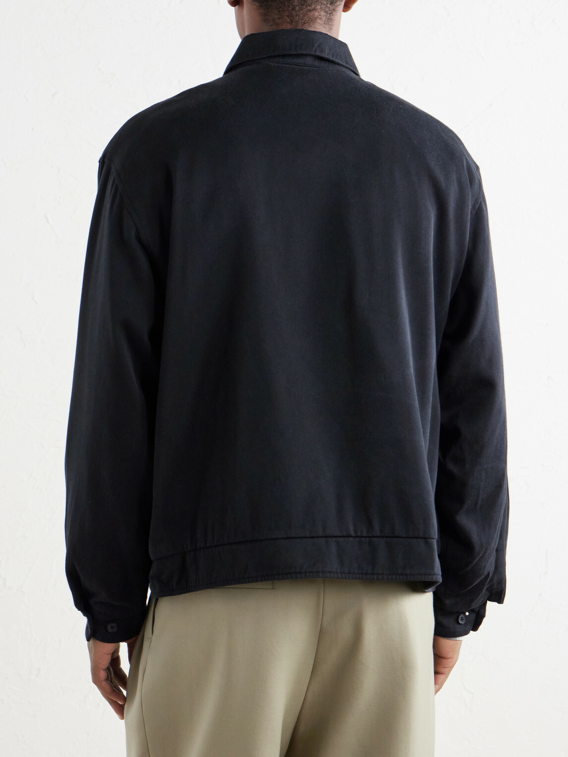 A.PRESSE - Silk-Blend Gabardine Bomber Jacket - Black
