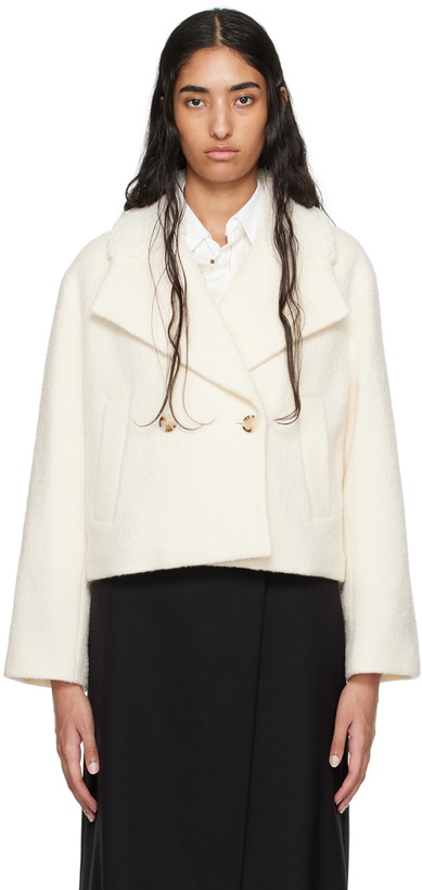 Photo: BOSS Off-White Wool Coat