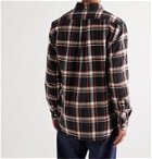 Gitman Vintage - Slim-Fit Button-Down Collar Checked Cotton-Flannel Shirt - Black