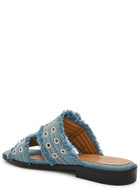 Ganni Feminine Buckle Ballerina Denim Sliders