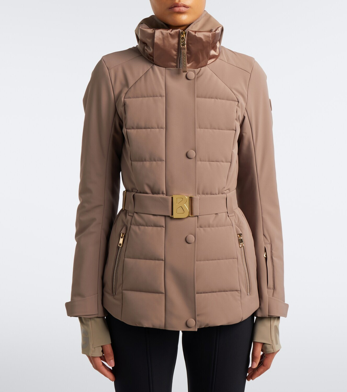 Bogner Elva belted hooded ski jacket