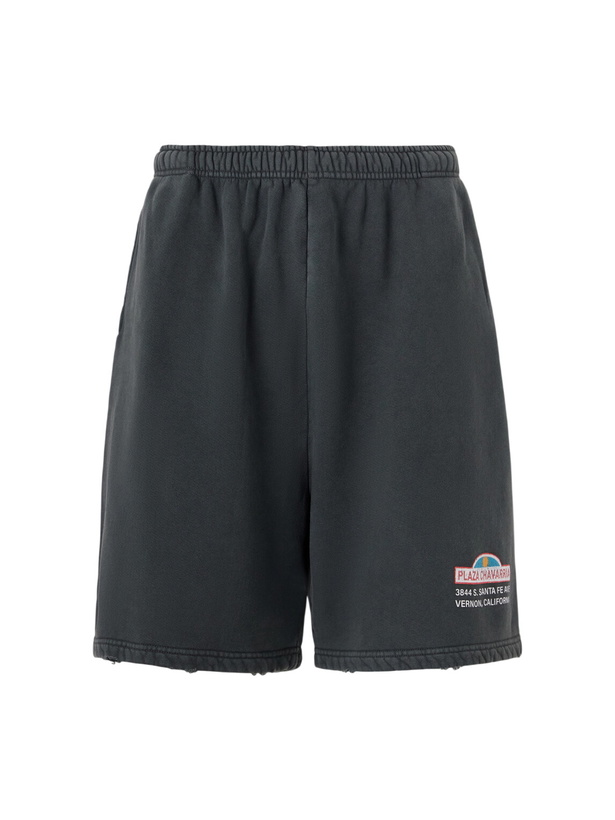 Photo: Willy Chavarria - Straight-Leg Printed Cotton-Jersey Shorts - Black