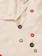 Karu Research - Camp-Collar Embellished Cotton-Voile Shirt - White