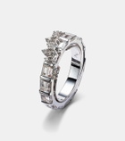 Ananya Scatter 18kt white gold ring with sapphires and diamonds