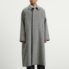 Sage Nation Men's Takeshi Overcoat in Black And White Herringbone