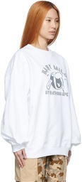 BAPE White Baby Milo Puff Sleeve Sweatshirt