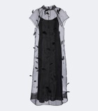 Simkhai Pauline feather-trimmed organza midi dress