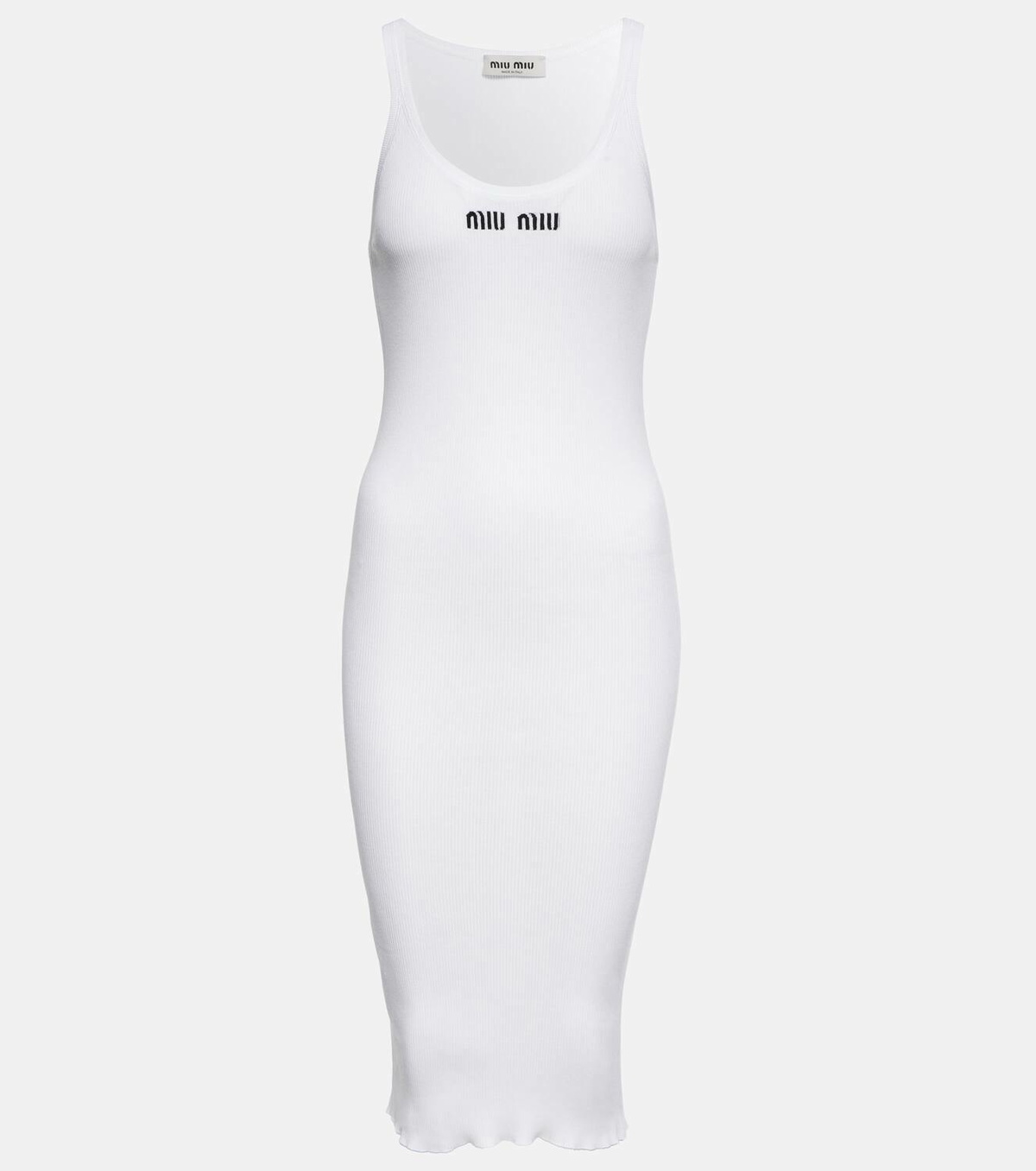 Miu Miu Logo cotton jersey midi dress