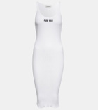 Miu Miu Logo cotton jersey midi dress