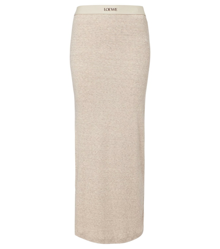 Photo: Loewe Logo cotton and wool maxi skirt