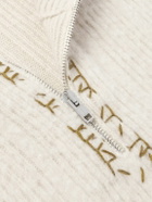 Marni - Embroidered Wool and Cashmere-Blend Half-Zip Sweater - Neutrals