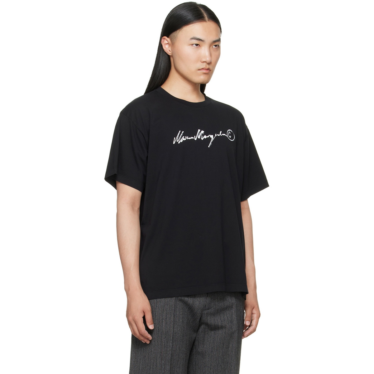 MM6 Maison Margiela Black Overdyed Jersey T-shirt