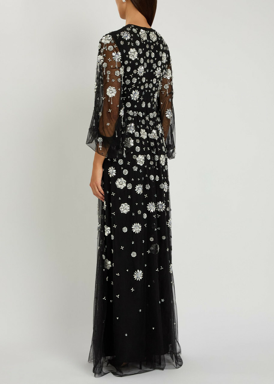 Huishan Zhang Micheline Crystal-embellished Tulle Gown Black