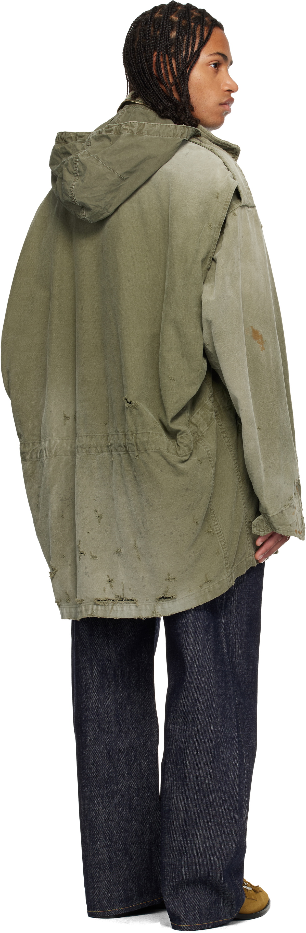 Maison MIHARA YASUHIRO Khaki Distressed Field Coat