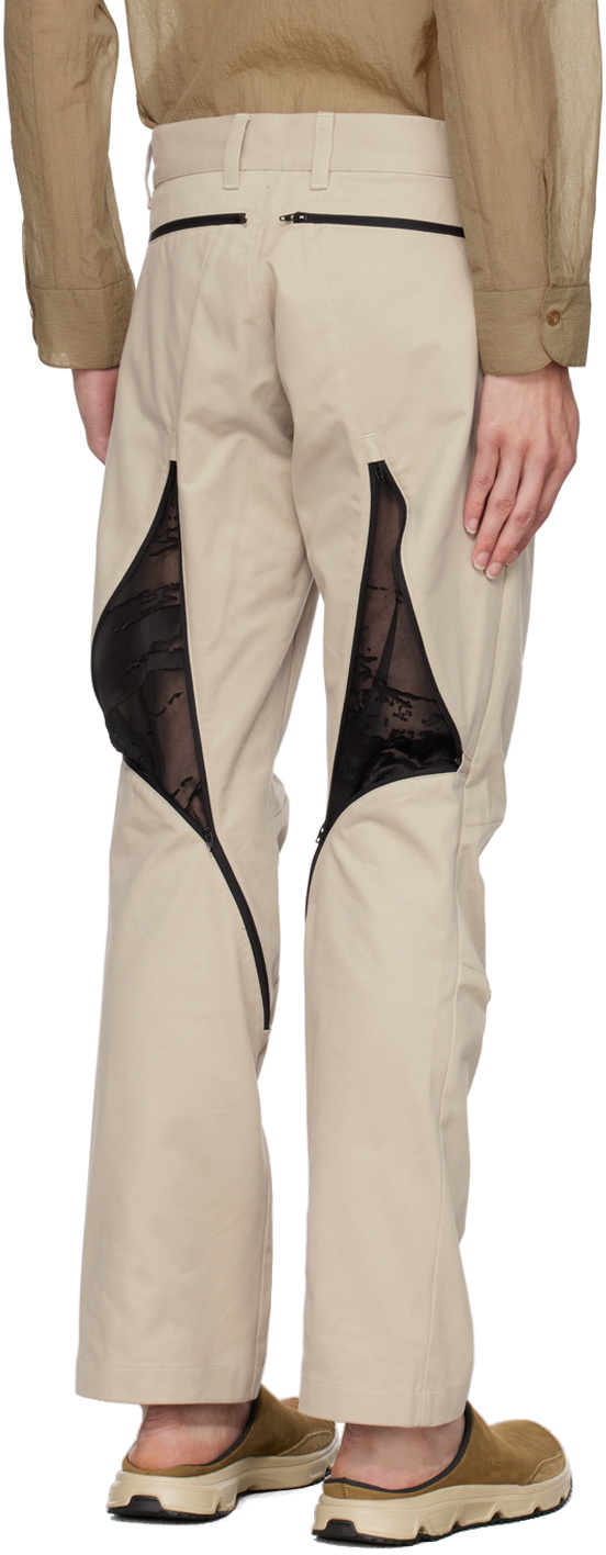 Olly Shinder Beige Zip Trousers