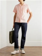 A.P.C. - Lloyd Convertible-Collar Striped Organic Cotton Shirt - Orange