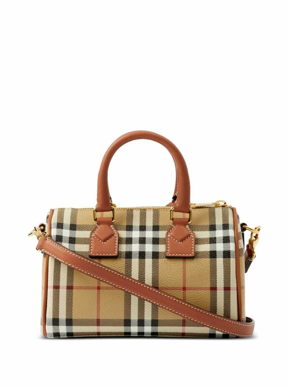 BURBERRY - Check Motif Mini Bowling Bag Burberry