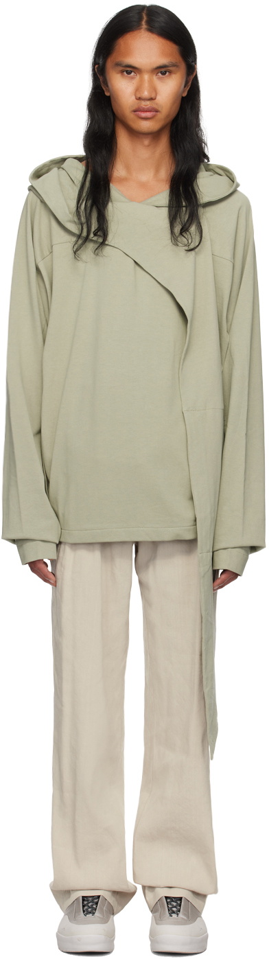 HYEIN SEO Gray Dyed Scarf Bag Hoodie Hyein Seo