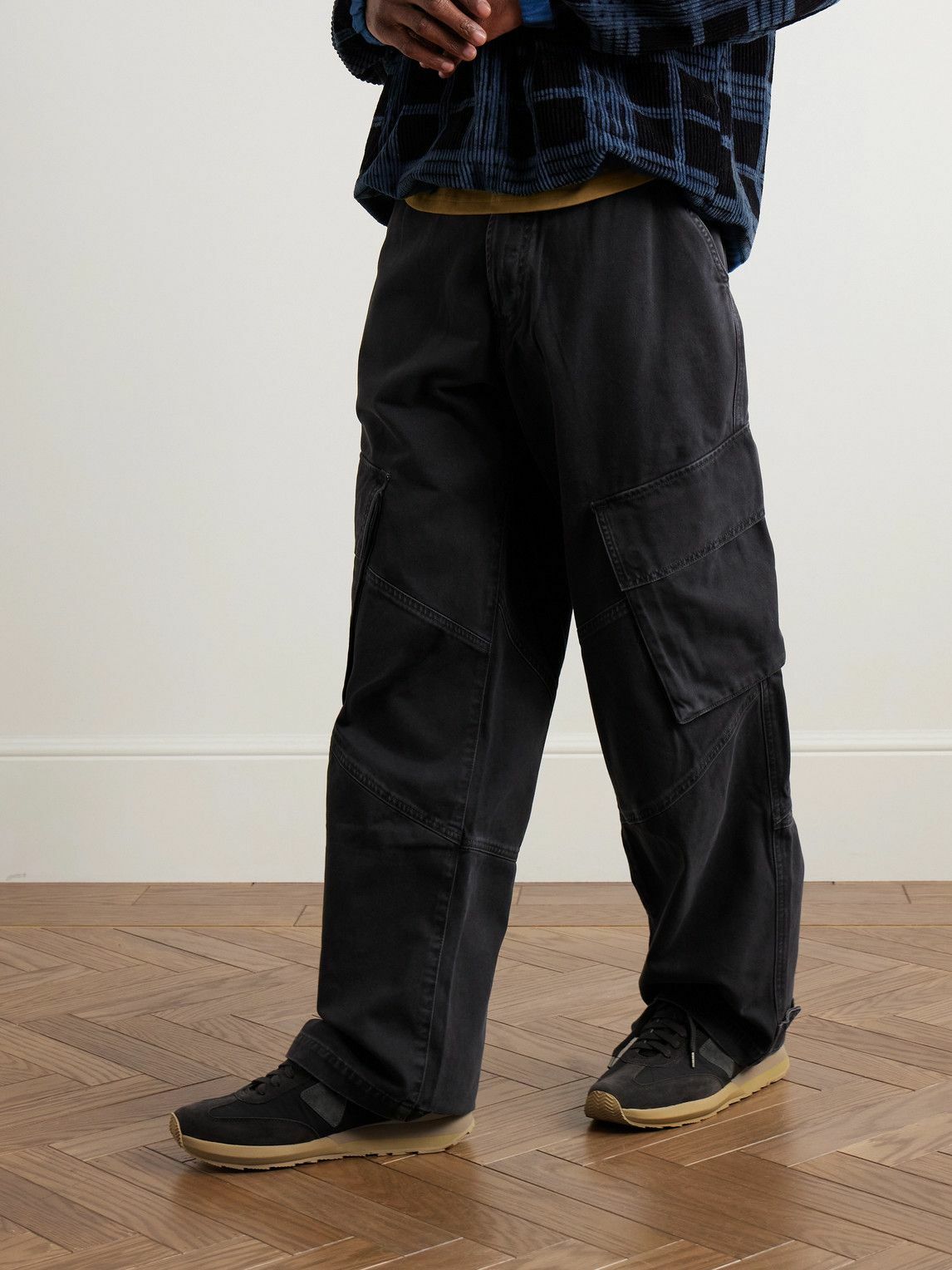 Visvim - FKT Runner Suede-Trimmed Canvas Sneakers - Black