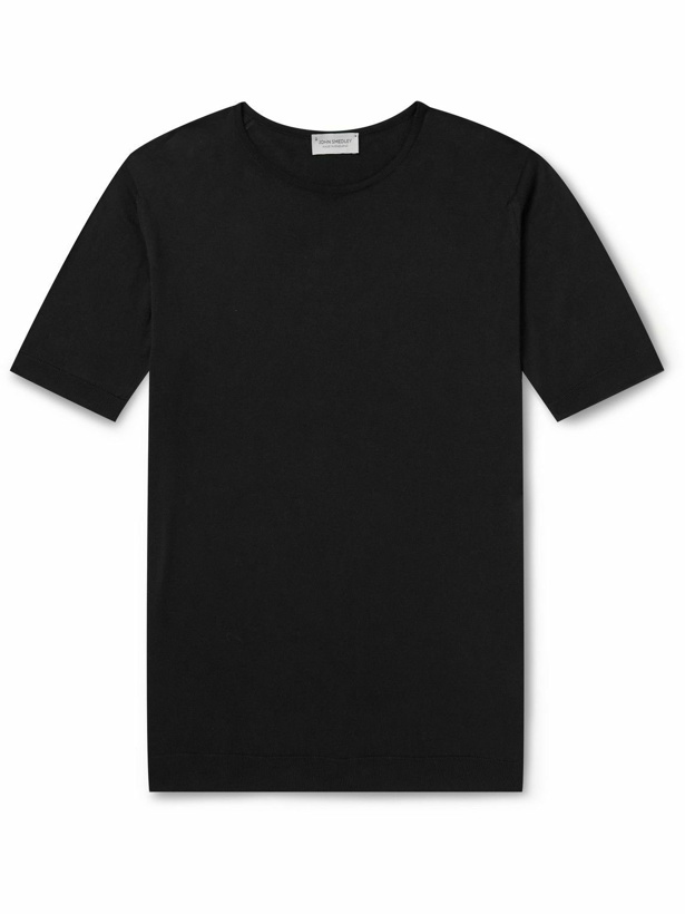Photo: John Smedley - Belden Slim-Fit Sea Island Cotton T-Shirt - Black
