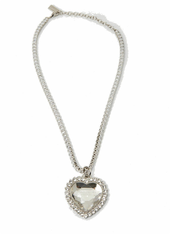 Photo: VETEMENTS - Crystal Heart Necklace in Silver